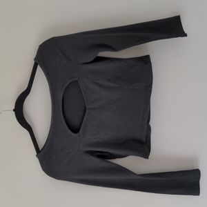 Black Cut Out Crop Top